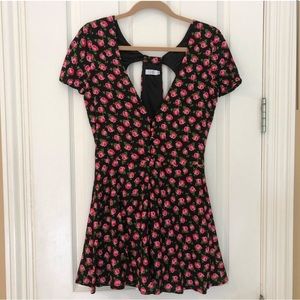 Rose Pattern Skater Dress